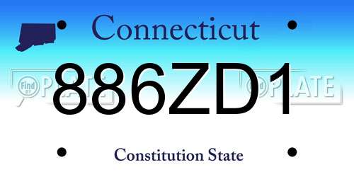 886ZD1 Connecticut License Plate