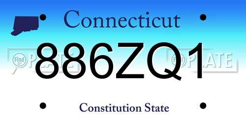 886ZQ1 Connecticut License Plate