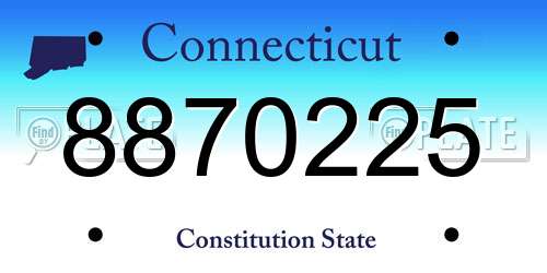 8870225 Connecticut License Plate