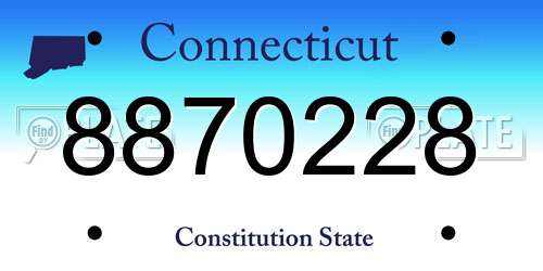 8870228 Connecticut License Plate