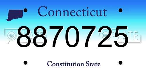 8870725 Connecticut License Plate