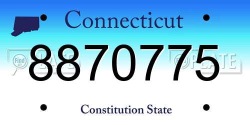 8870775 Connecticut License Plate