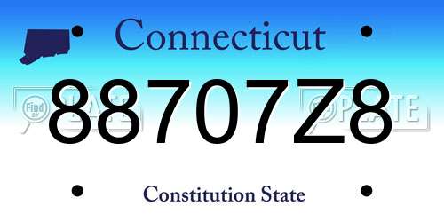 88707Z8 Connecticut License Plate