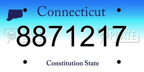 8871217 Connecticut License Plate
