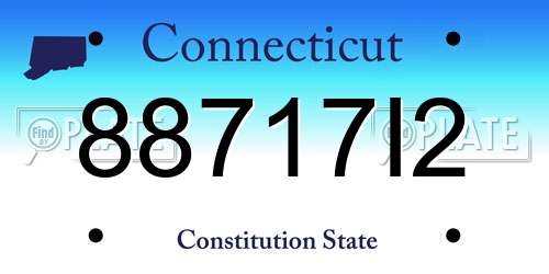 88717I2 Connecticut License Plate