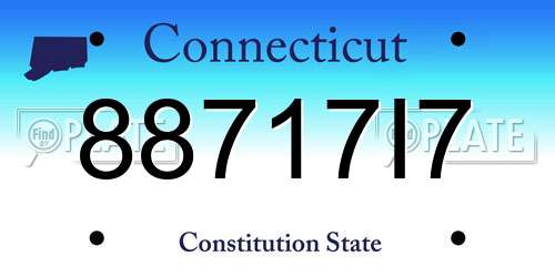 88717I7 Connecticut License Plate