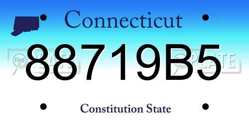 88719B5 Connecticut License Plate