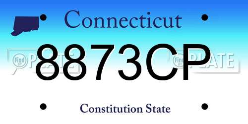 8873CP Connecticut License Plate