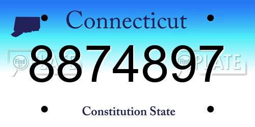 8874897 Connecticut License Plate