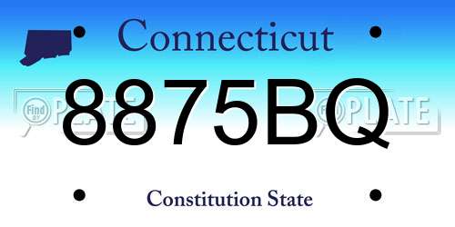 8875BQ Connecticut License Plate