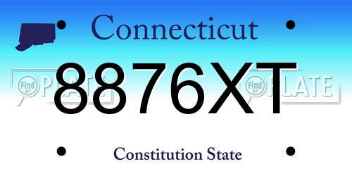 8876XT Connecticut License Plate