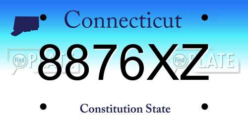 8876XZ Connecticut License Plate