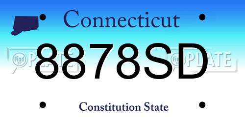 8878SD Connecticut License Plate