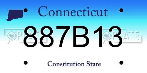 887B13 Connecticut License Plate
