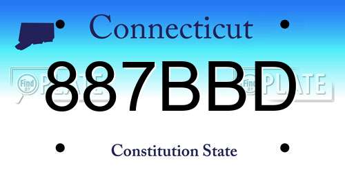 887BBD Connecticut License Plate