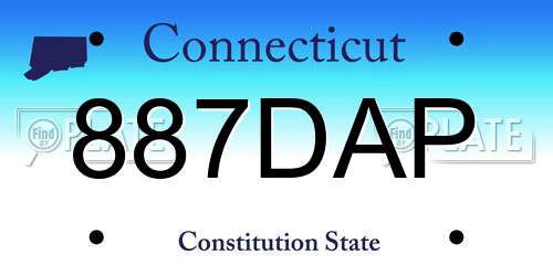 887DAP Connecticut License Plate