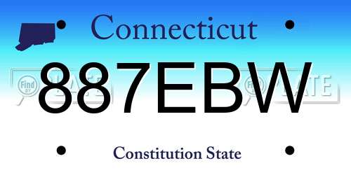 887EBW Connecticut License Plate
