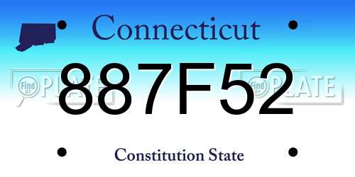 887F52 Connecticut License Plate