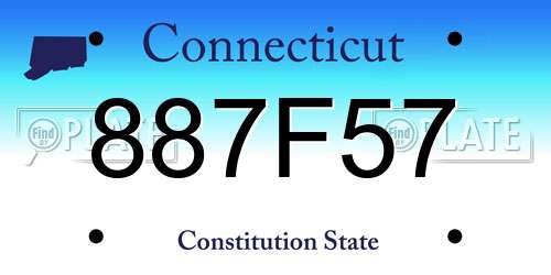 887F57 Connecticut License Plate