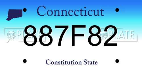 887F82 Connecticut License Plate