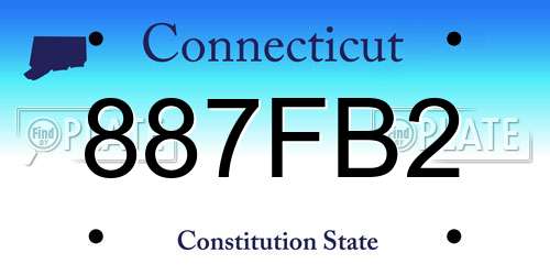 887FB2 Connecticut License Plate