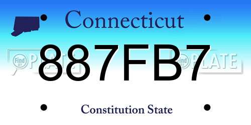 887FB7 Connecticut License Plate