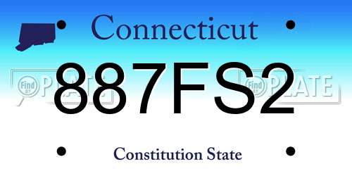 887FS2 Connecticut License Plate