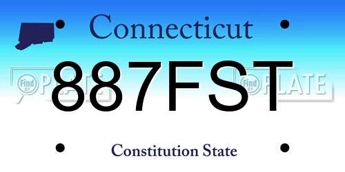 887FST Connecticut License Plate