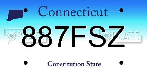 887FSZ Connecticut License Plate