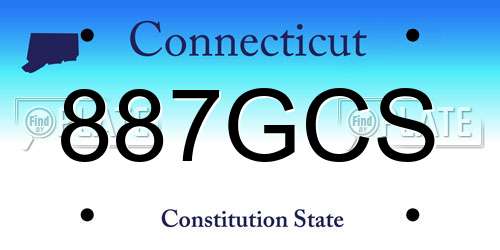 887GCS Connecticut License Plate