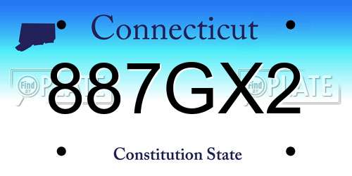 887GX2 Connecticut License Plate