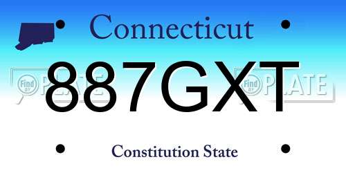 887GXT Connecticut License Plate
