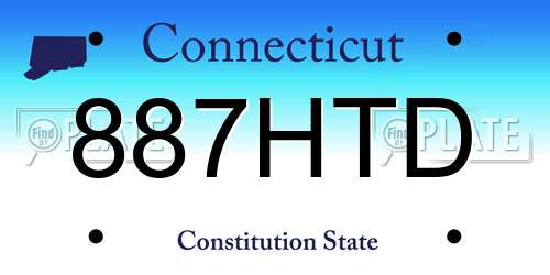 887HTD Connecticut License Plate
