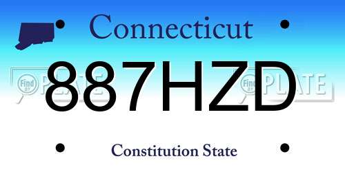 887HZD Connecticut License Plate