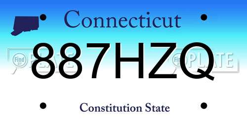 887HZQ Connecticut License Plate