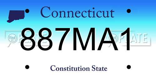 887MA1 Connecticut License Plate