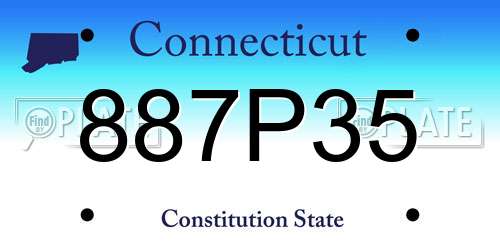 887P35 Connecticut License Plate