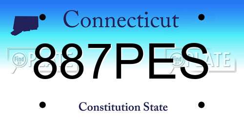 887PES Connecticut License Plate