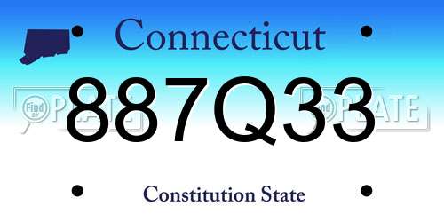 887Q33 Connecticut License Plate