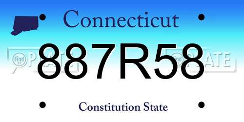 887R58 Connecticut License Plate