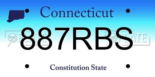887RBS Connecticut License Plate