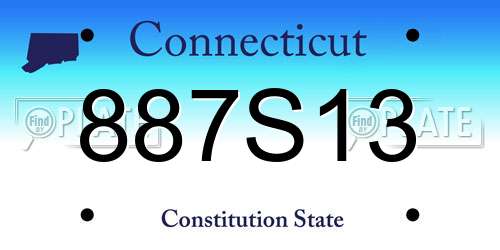 887S13 Connecticut License Plate