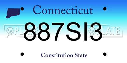 887SI3 Connecticut License Plate