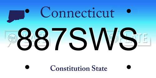 887SWS Connecticut License Plate