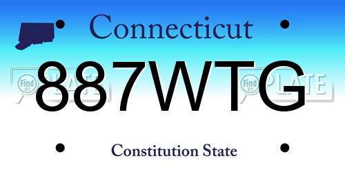 887WTG Connecticut License Plate