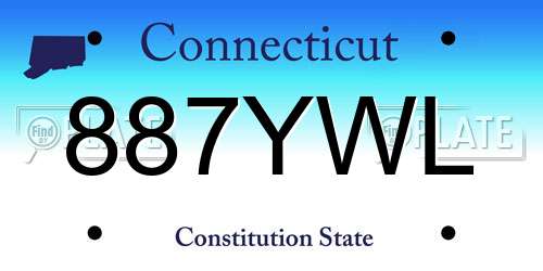 887YWL Connecticut License Plate