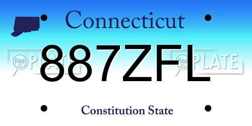 887ZFL Connecticut License Plate