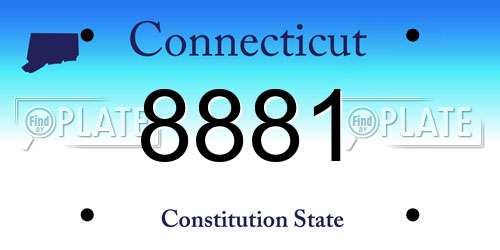 8881 Connecticut License Plate