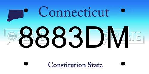 8883DM Connecticut License Plate