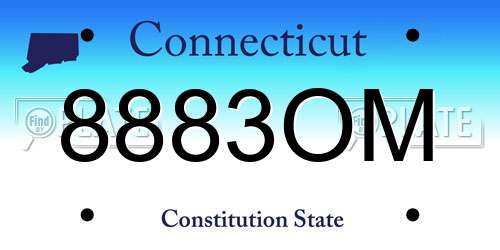 8883OM Connecticut License Plate